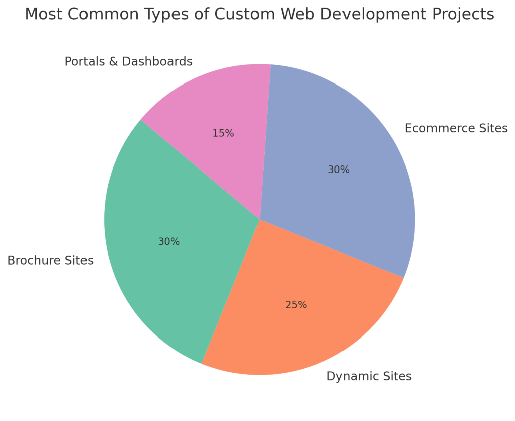 A graph of custom web development needs