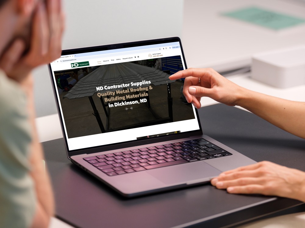 ND Contractor Supplies website homepage developed by The Valley List