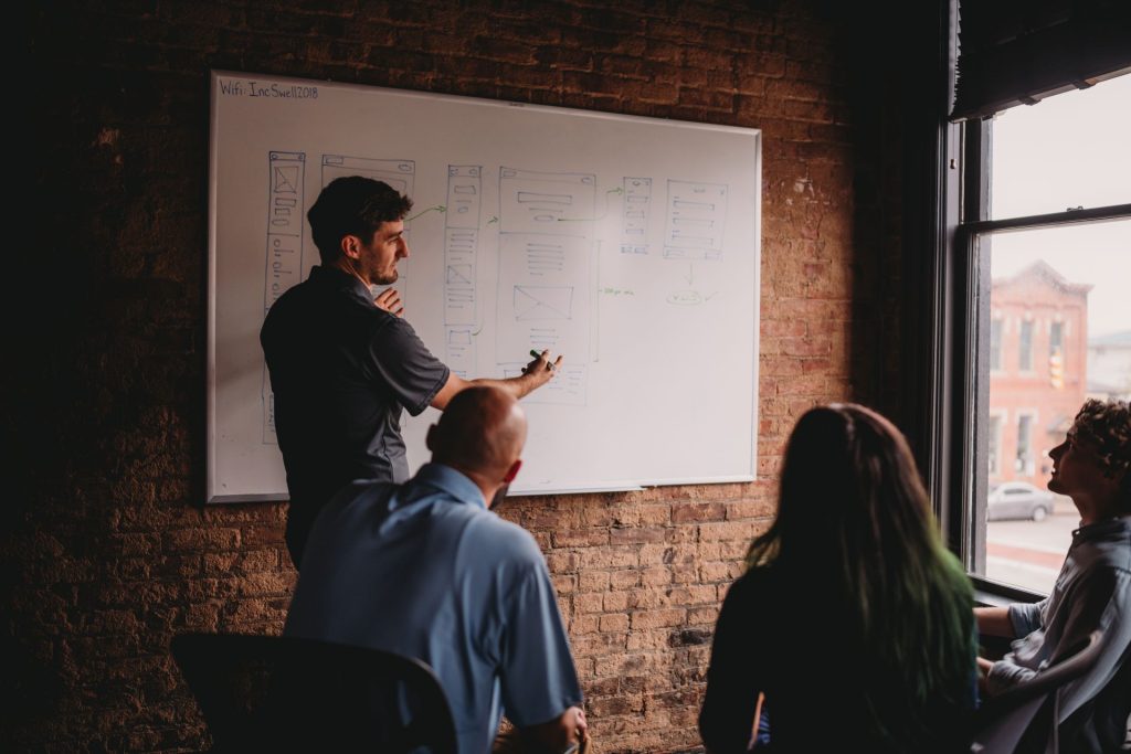 The Valley List Team works on a website design and development project together.