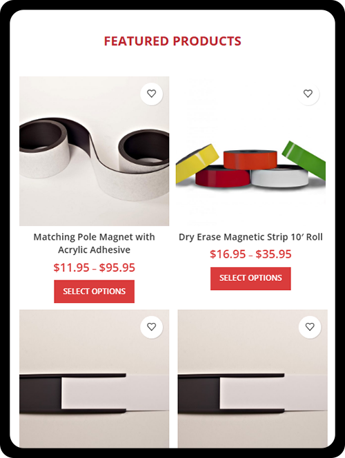 Discount Magnet's products, as shown on a tablet.