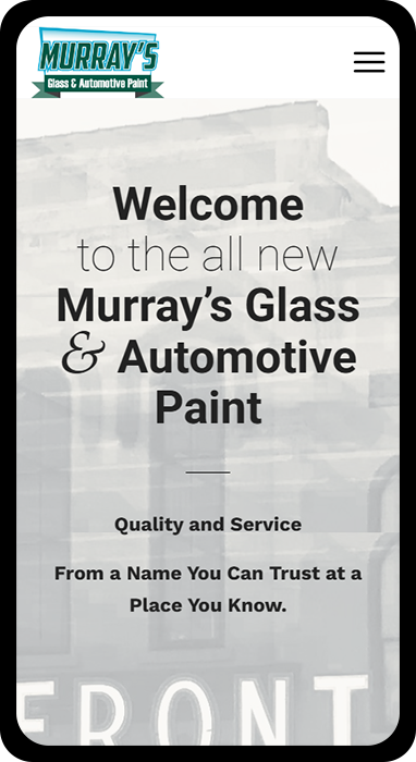 A picture showing the mobile version of Murray's Glass and Automotive, created by The Valley List.