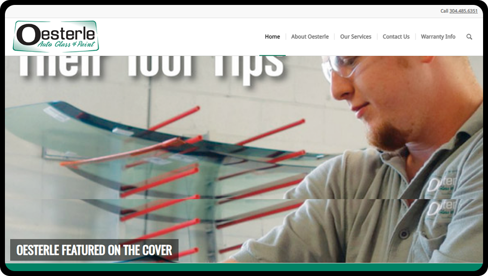 The Valley List created a website for Oesterle Auto Glass that showcases their expertise, work, and has clear CTAs.