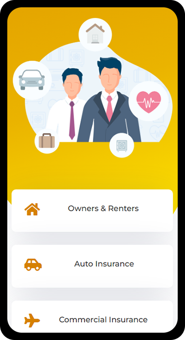 A mobile view of Paul Smith Insurance portal and page.
