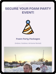 A tablet view of The Foam Garage's website on mobile.