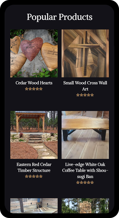 The Master's Hand Woodworks is a website designed for to showcase the woodworking art created by the owner.