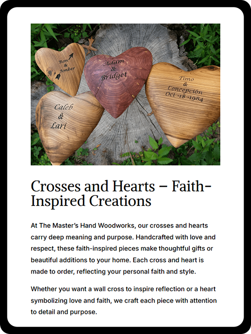 The Valley List optimized the website for mobile, showcasing the artist, his shop, and his work.