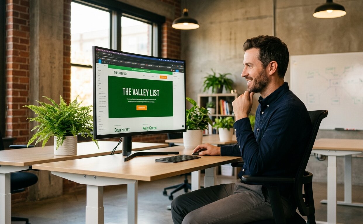Agency owner reviewing a finished website build delivered by a white label development partner