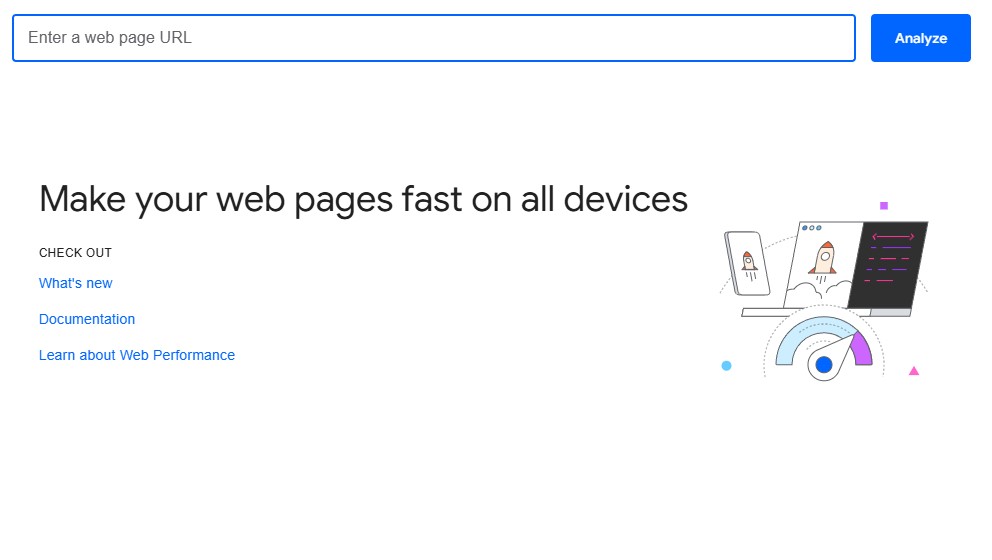 Google PageSpeed Insights tool interface showing performance scores